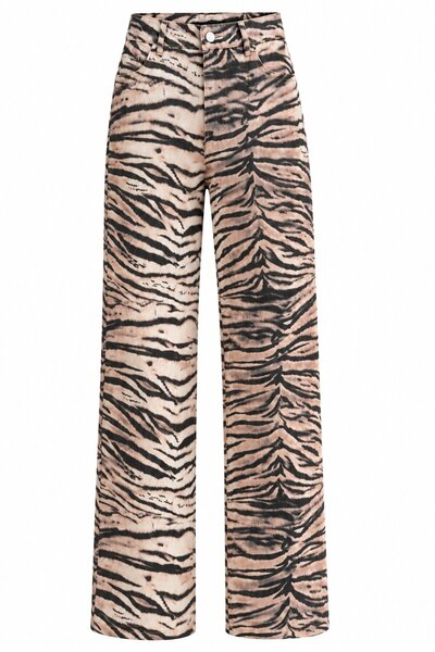 Beige Tiger Gabardine Trousers - 1233