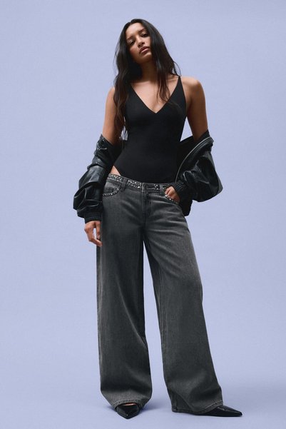 Staple Detailed Straight Fit Pants