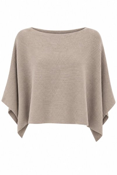 Beige Bat Sleeve Knitwear Blouse - 261126