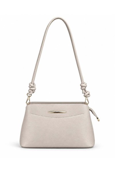 Mink Women's Knot Detailed Strap Daily Shoulder Bag Stylish Bag with Metal Accessories
