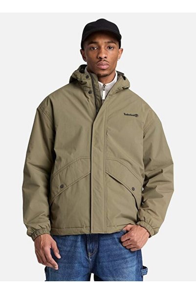 Green Men's Hooded Logo Printed Jacket TBC0YH6VAIE1 WEATHERLINE Waterproof