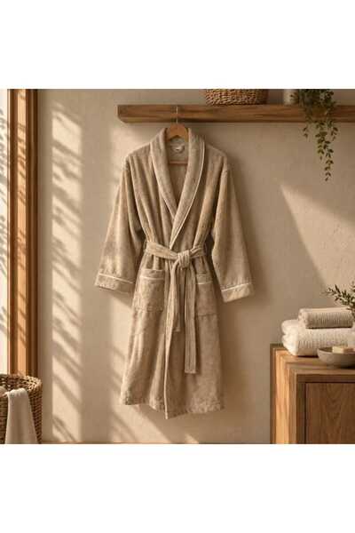 Soft Luma Bambu Unisex Bathrobe - Brown - Size S/M