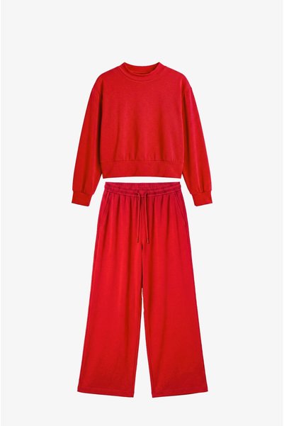 Red Claire Modal Tracksuit Set