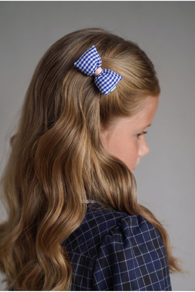 Girl's Fluffy Bow Clip Buckle Blue