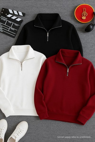 Men's Winter Half-Zip 3-Piece Sweatshirt