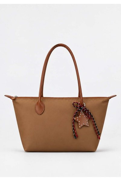 Taba Women's Decorated Zippered Shopper Shoulder Bag