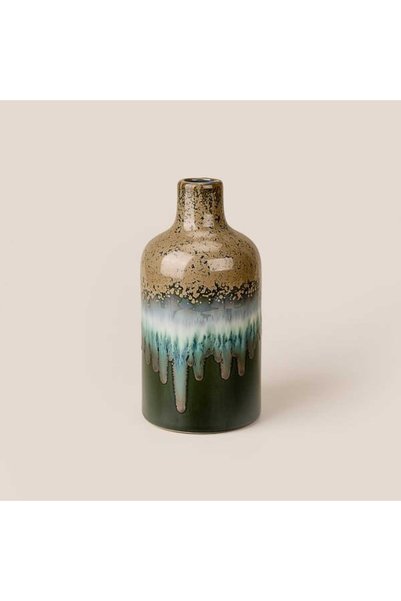 Deco Ocean Mist Small Size Ceramic Vase - Gray / Blue / Green