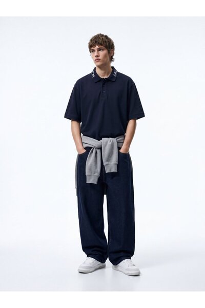 Regular Fit Pike Polo Collar Navy Blue T-Shirt