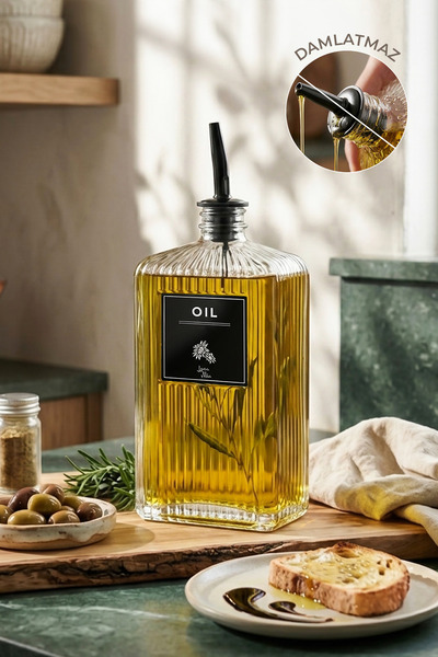 500 ml Countertop Labeled Glass Riva Oil Dispenser