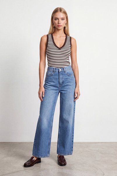 High Waist Wide Leg Trousers