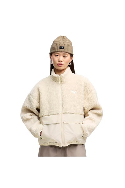 Re:Fibre Sherpa Women's Beige Casual Style Jacket 69456787