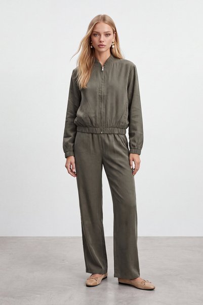 Zippered Elastic Waist Set