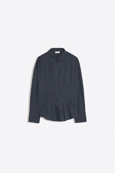 Checkered Corseted Long-Sleeved Shirt
