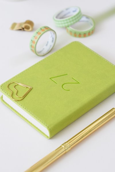 2027 Year Elasticated Daily Pocket Planner 12 Months Green