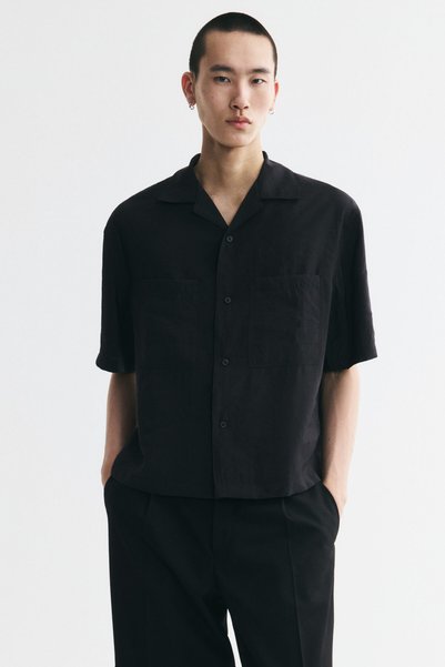 Modal Blend Men's Collared Shirt Relaxed Fit