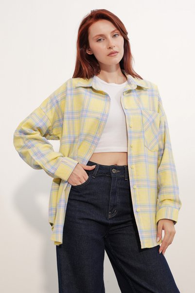 3854 Plaid Pattern Pocket Shirt