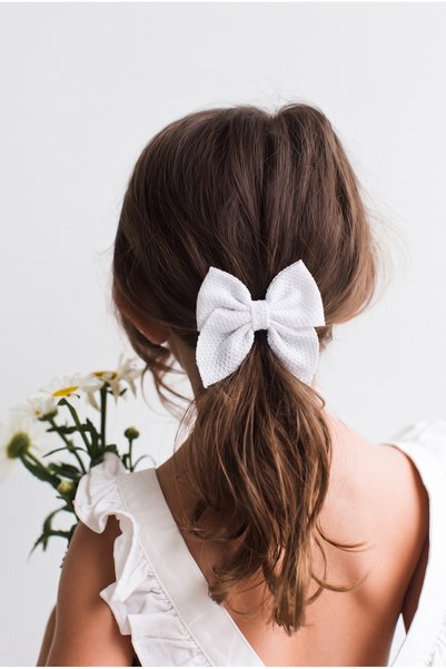 Girl's Bow Clip Buckle White