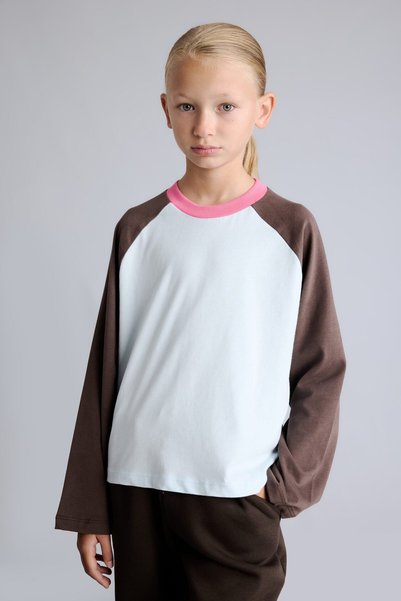 Overshirt Fit Raglan Long Sleeve T-Shirt Girls I9398A826Au