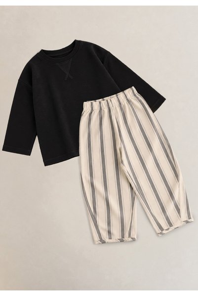 Seasonal Striped Set 2-10 Years Black