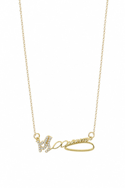 Yellow Color Steel Pendant with Lettering and Stone - Stylish and Durable Women's Jewelry