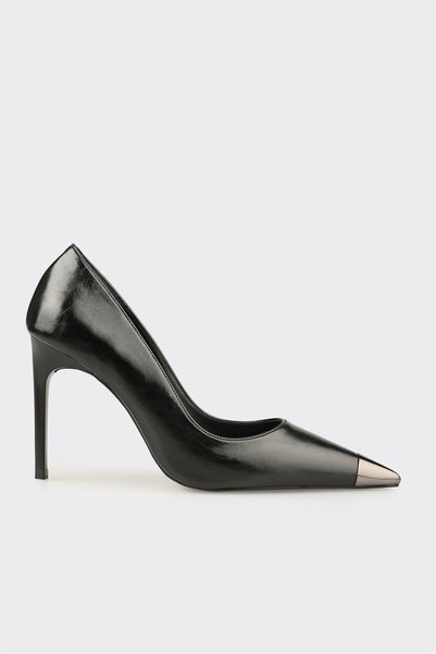 Black Leather Women's Stiletto