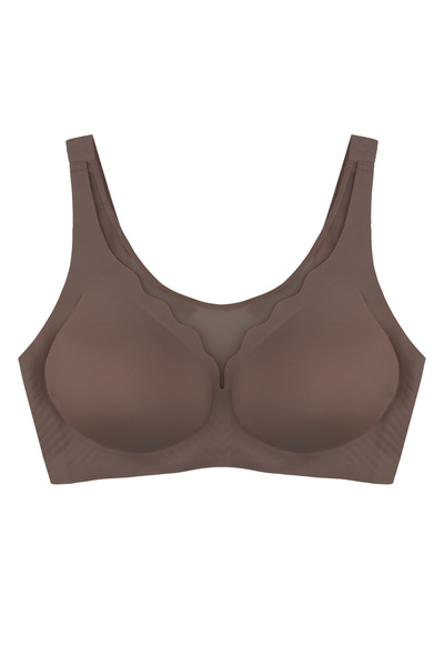 Seamless Gathering Non-Marking Adjustable Strap Plus Size Padded Bra
