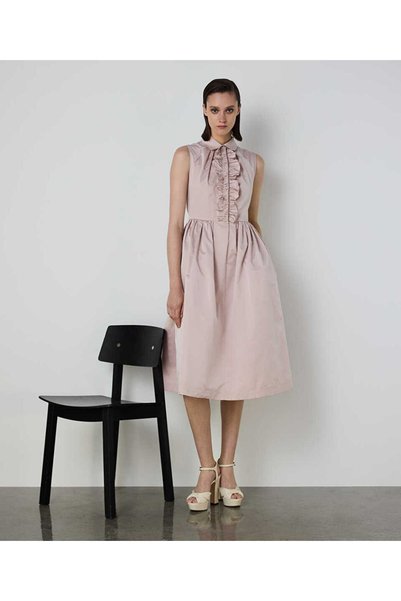 RUFFLED TAFFETA DRESS