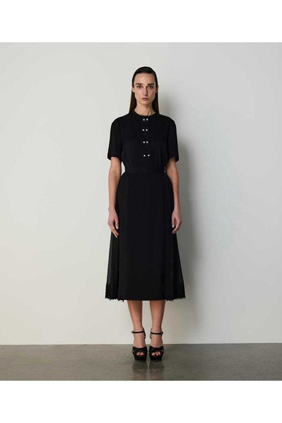 LACE MIX PLEATED SKIRT