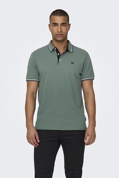 Onsfletcher Life Slim Ss Polo Noos Men's Green Polo - 22024827