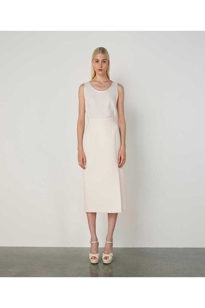 SLIT CREPE SKIRT