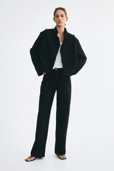 Fringed Curly Woven Jacket