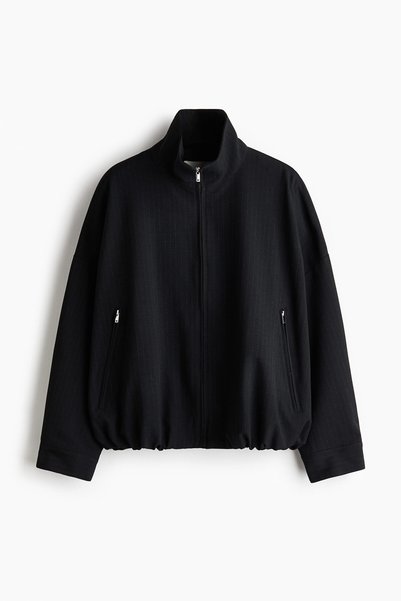 Skirt Hem Balloon Ke Glittery Oversized Jacket