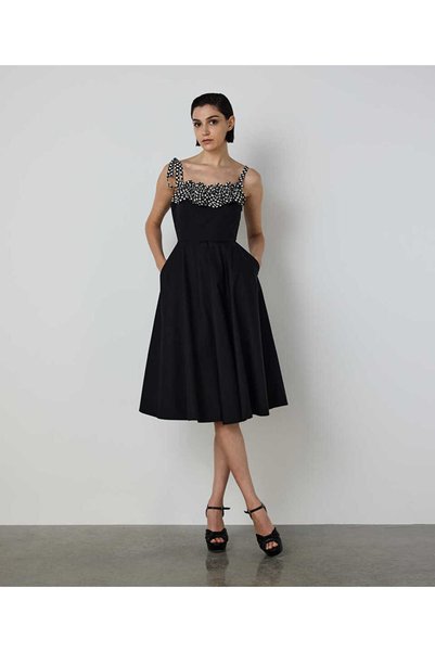 POLKA DOT PATTERN MIX DRESS