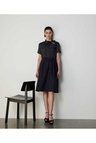 ADJUSTABLE DRAWSTRING A-LINE SKIRT