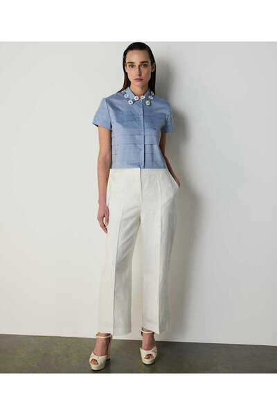 ELASTIC WAIST LINEN TROUSERS