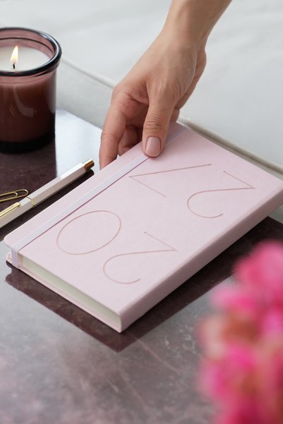 2027 Year 13X21 cm Daily Agenda Pink