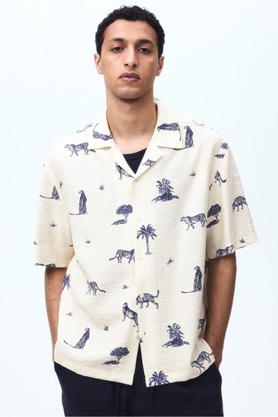 Printed Men's Collared Shirt Relaxed Fit