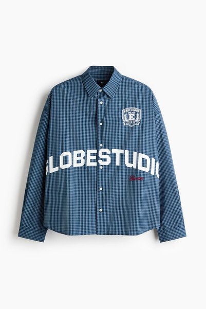 Cotton and Motif Detailed Shirt Relaxed Fit