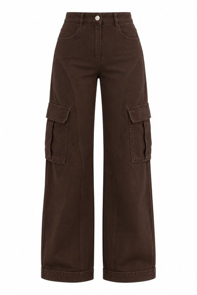 Brown Double Pocket Cargo Pants - 1145