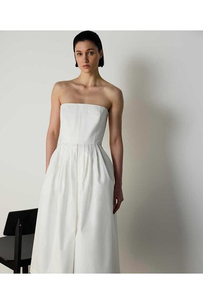 Strapless Poplin Dress