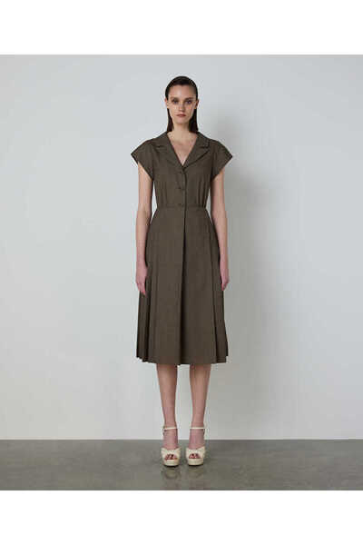 Pleated Wool Dress