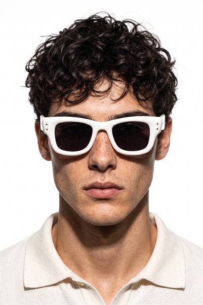 Sezer White Black Men's Sunglasses