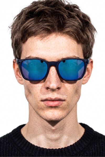 Relsa Navy Blue Mirror Men's Sunglasses