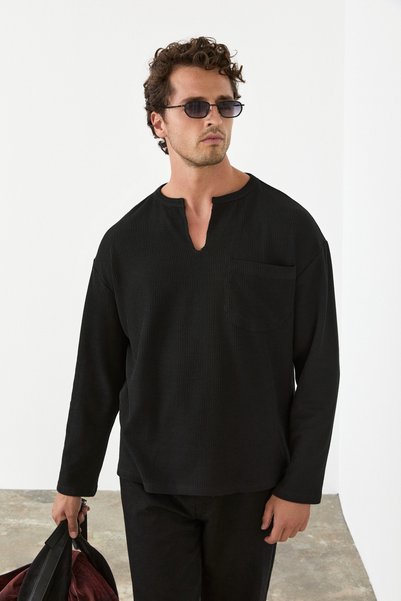 Monta Men's V-Neck Black Sweatshirt