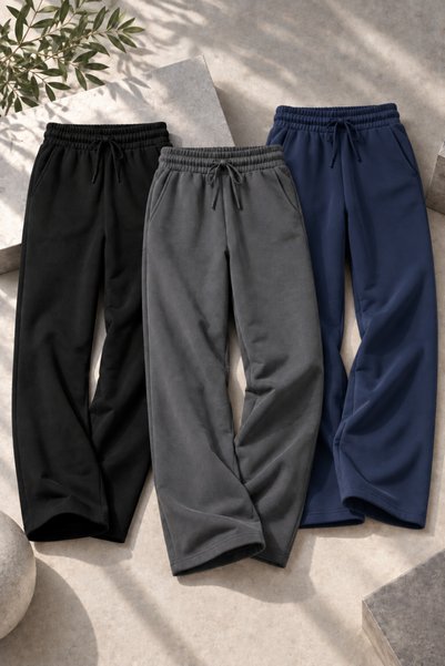 Men's Elastic Baggy Sweatpants 3-Piece Set