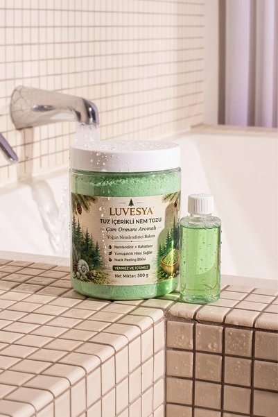 Luvesya Pine Forest Scented Moisture Powder with Salt 500 ml Manicure and Pedicure Care Powder