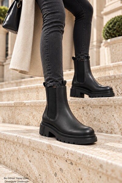 Lunera Thick Sole Women's Chelsea Boots with Elastic Sides