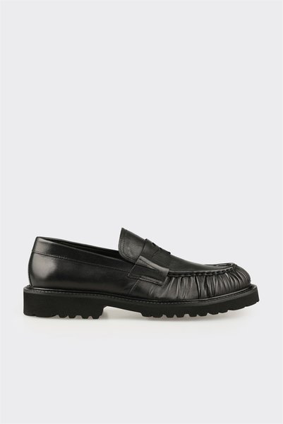 Black Leather Men's Casual Shoes