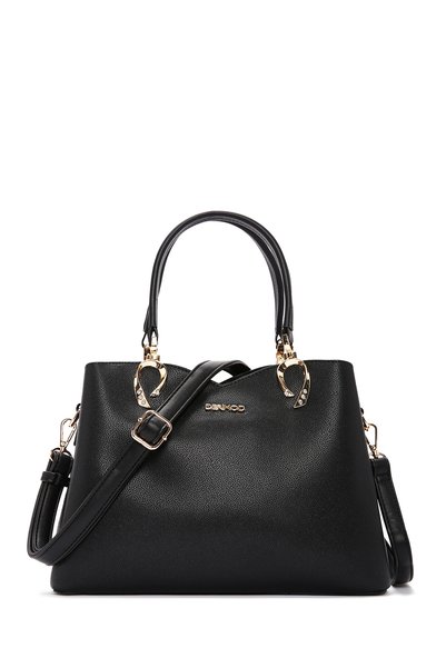 Women's Black Long Strap Shoulder Bag Ab150001Sf