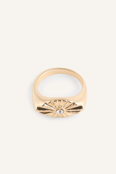 Stone Sun Motif Knight Women's Ring I8776Axns